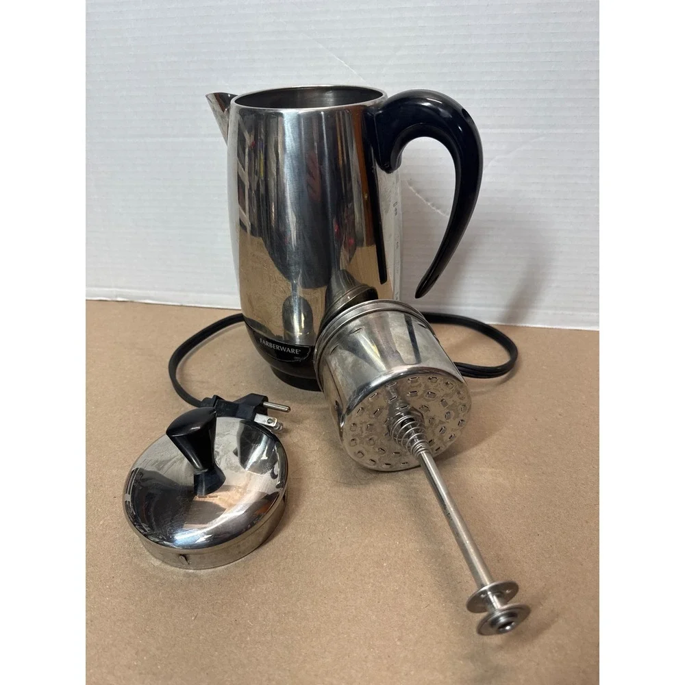 Farberware Electric Coffee Percolator Stainless Steel Silver Black PK2000SS‎